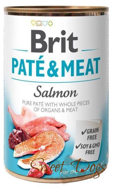 6x  Brit Paté & Meat 400g Konzerv Salmon Kutya