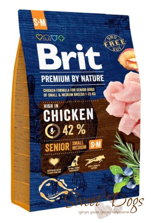 Brit Premium 3kg Senior Small Medium Száraztáp Kutya