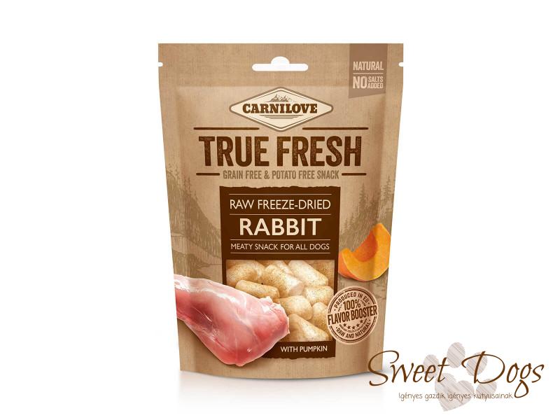 Carnilove True Fresh Raw freeze-dried snack Rabbit with pumpkin-nyúl sütőtökkel 