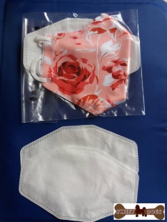 Virágmintás textil maszk cserélhető szűrőbetéttel