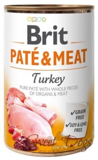 6x Brit Paté & Meat 400g Konzerv Turkey Kutya