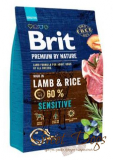 Brit Premium 3kg Lamb Rice Sensitive Száraztáp Kutya